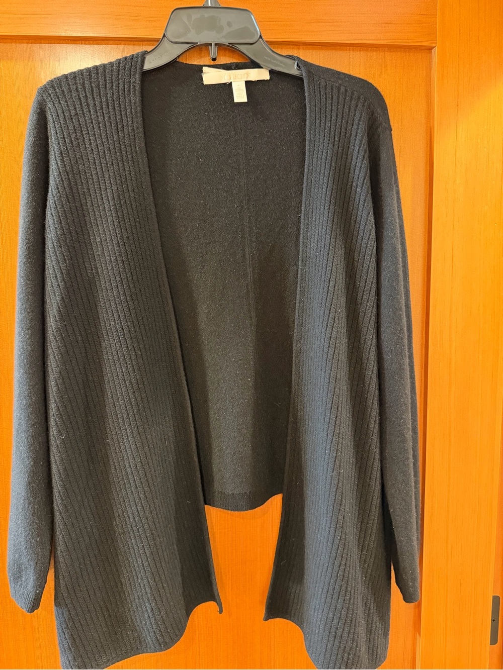Nordstrom Collection 100% Cashmere Black Open-Front Women’s Cardigan